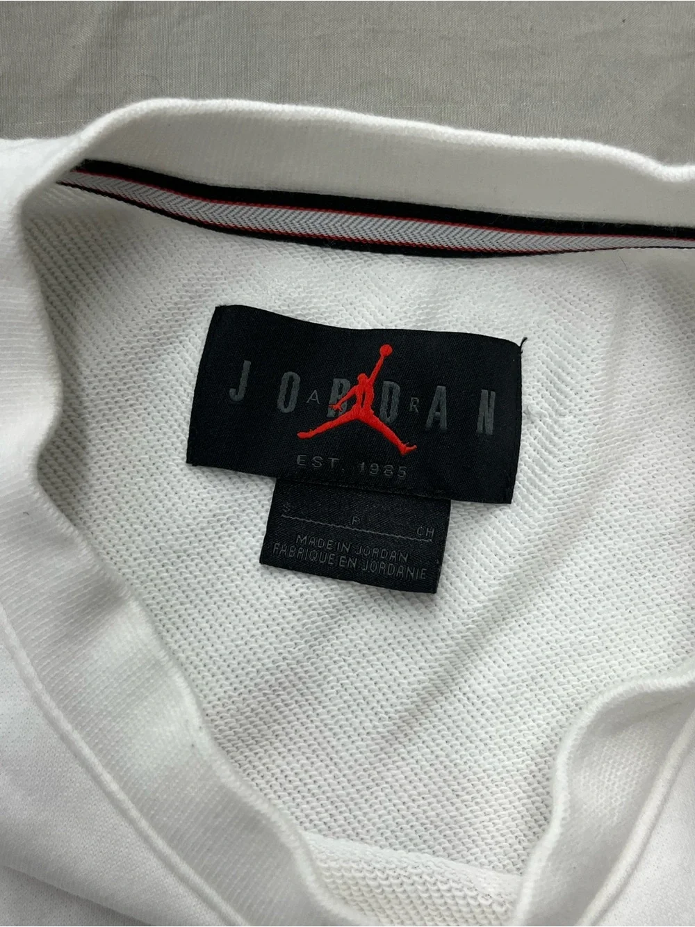 Jordan Men's White 'Official Member' Crewneck Sweatshirt Size Small